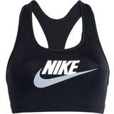 Nike BH'er Nike Dri-FIT Swoosh Medium-Support 1-Piece Pad Graphic Sports Bra - Black/White/Particle Grey
