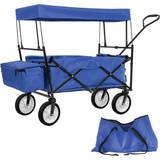 Trækvogn med tag tectake foldable handcart with roof and carrying bag