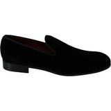 35 ½ - Fløjl Loafers Dolce & Gabbana DG Black Velvet Flats - Black