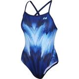 32 - Blå - Dame Badedragter Zone3 Women's Cosmic 3.0 Strap Back Swim Suit - Navy/Blue/White