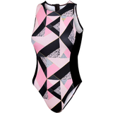 30 - Pink Badetøj Zone3 Women's High Neck Swim Suit - Pink/Black/White