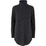 Dame - Grå - Polotrøjer Sweatere Pieces Ellen Tunic - Dark Grey Melange