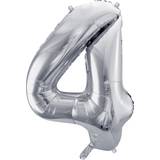 PartyDeco Foil Balloon Number 4 86cm Silver