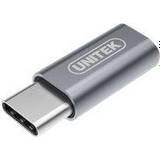 Grå - USB B micro Kabler Unitek USB C-USB B Micro M-F Adapter
