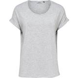 Dame - Løs T-shirts & Toppe Only Moster Loose T-shirt - Grey/Light Grey Melange