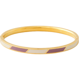Armbånd Design Letters Striped Candy Bangle - Gold/White/Purple