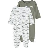 M Nattøj Name It Snap Button Nightsuit 2-pack - Green/Agave Green (13198650)