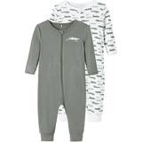 Name It Pyjamasser Name It Zipped Nightsuit 2-pack - Green/Agave Green (13198873)