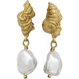Guld Smykker Maanesten Frigg Earrings - Gold/Pearls