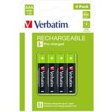 Verbatim Batterier - Kamerabatterier Batterier & Opladere Verbatim AAA Rechargeable NiMH Compatible 4-pack