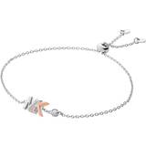 Blank Armbånd Michael Kors Two-Tone Mott Logo Slider Bracelet - Silver/Rose Gold/Transparent
