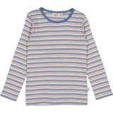 Stribede Sweatshirts Børnetøj Wheat T-shirt - Bluefin Multi Striped (2151f-109-9087)