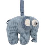 Sebra elefant Sebra Zebra Music Mobile Crochet Elephant Powder Blue