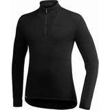 Dame - Polyester Svedundertøj Woolpower Zip Turtleneck 200 Sweater Unisex - Black