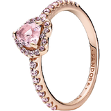 Rosa Ringe Pandora Sparkling Elevated Heart Ring - Rose Gold/Pink