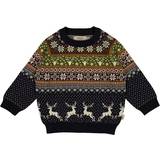 Wheat Knit Pullover Holiday - Midnight Blue