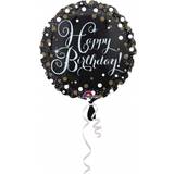 Vegaoo Aluminium ballon Happy Birthday glitter 43 cm