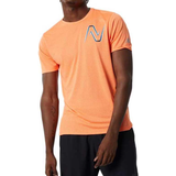 Mesh - Orange Overdele New Balance Graphic Impact Run Short Sleeve Men - Vibrant Orange Heather