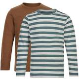 Minymo 2-Pack T-shirt - Brown/Striped (3934-236-110)