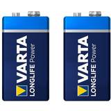 Alkalisk - Batteri til fjernbetjening - Batterier Batterier & Opladere Varta Longlife Power 9V 2-pack