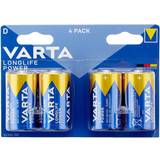 Batterier - D (LR20) - Lommelygtebatteri Batterier & Opladere Varta Longlife Power D 4-pack