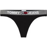 Tommy Hilfiger Contrast Waistband Logo Thong - Black