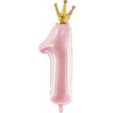 Talballoner PartyDeco Foil Balloon 1 Year Crown Pink