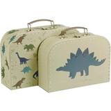 Grøn - Polyester Opbevaring A Little Lovely Company Dinosaurs Suitcase Set