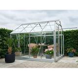 Kvadratisk Fritstående drivhuse Halls Greenhouses Popular 86 5m² Aluminium Glas