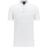 Hugo Boss Stretch Cotton Slim Fit with Logo Patch Polo Shirt - White