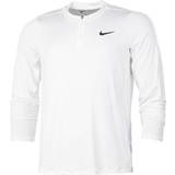 Hvid - Slim Sweatere Nike Court Dri-FIT Advantage Half-Zip Long Sleeve Men - White/White/Black