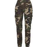 Urban Classics Camouflage Bukser & Shorts Urban Classics Ladies High Waist Camo Cargo Pants - Woodcamo