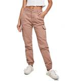 26 - Bomuld - Pink Bukser & Shorts Urban Classics Ladies High Waist Cargo Pants - Duskrose