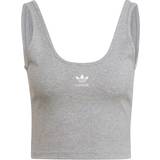 32 - Dame - Viskose T-shirts & Toppe adidas Women Originals Adicolor Essentials Rib Tank Top - Medium Grey Heather