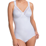 Uden indlæg Bodystockings Miss Mary Dahlia Lace Shaping Bodysuit - White