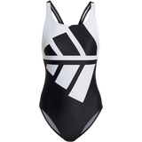 38 - Nylon Badedragter adidas Women's Logo Graphic Swimsuit - Black/White