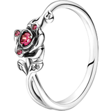 Rosa Ringe Pandora Disney Beauty And The Beast Rose Ring - Silver/Pink/Transparent
