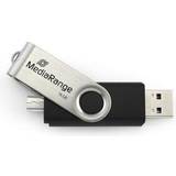 32 GB - USB Type-A USB Stik MediaRange USB Mobile 2in1 + OTG Adapter 32GB