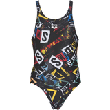 Cut-Out - Dame - V-udskæring Badetøj Arena Girls Rowdy Swimsuit - Black/Multi