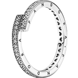 Pandora Sparkling Overlapping Ring - Silver/Transparent