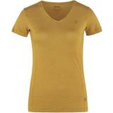 4 - Gul - Stribede Tøj Fjällräven Abisko Cool T-Shirt W - Mustard Yellow