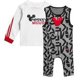 1-3M - Piger Øvrige sæt adidas Infants X Disney Mickey Mouse Onesie Set - White/Vivid Red (HA6586)