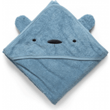 Blå Babyhåndklæder Sebra Terry Hooded Towel Milo Powder Blue
