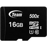 Team Hukommelseskort & USB Stik Team 500x microSDHC Class 10 UHS-I U1 80/15 MB/s 16GB
