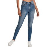 Urban Classics Dame Jeans Urban Classics Ladies High Waist Skinny Jeans - Tinted Midblue Washed