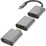 Grå - VGA Kabler Hama USB C-Mini DisplayPort/HDMI/VGA 0.2m