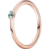 Pandora Sølv Ringe Pandora Solitaire Ring - Rose Gold/Blue