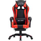 Fodstøtte Gamer stole vidaXL Imitation Leather with Footrest Gaming Chair - Black/Red