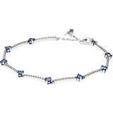 Pandora Krystal Armbånd Pandora Sparkling Pavé Bars Bracelet - Silver/Blue/Transparent