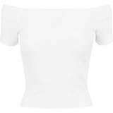 Elastan/Lycra/Spandex - Off-Shoulder Overdele Urban Classics Ladies Off Shoulder Rib Tee - White